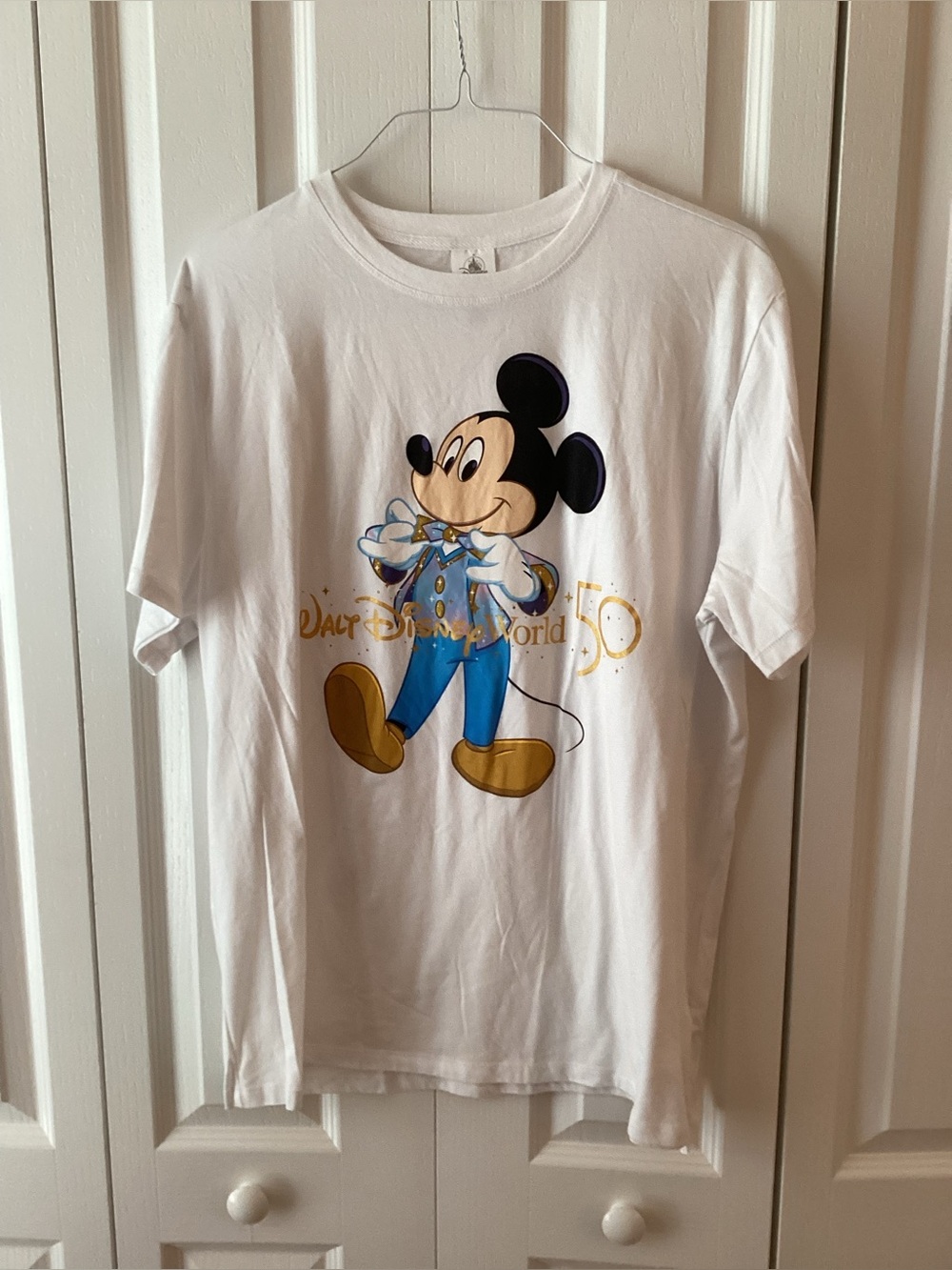 Walt Disney World 50th Anniversary Mickey Mouse White T-Shirt  Size XL - NWOT